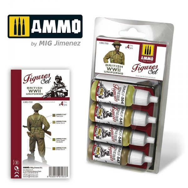 Ammo of Mig 7033 BRITISH UNIFORMS WWII SET 4x17ml