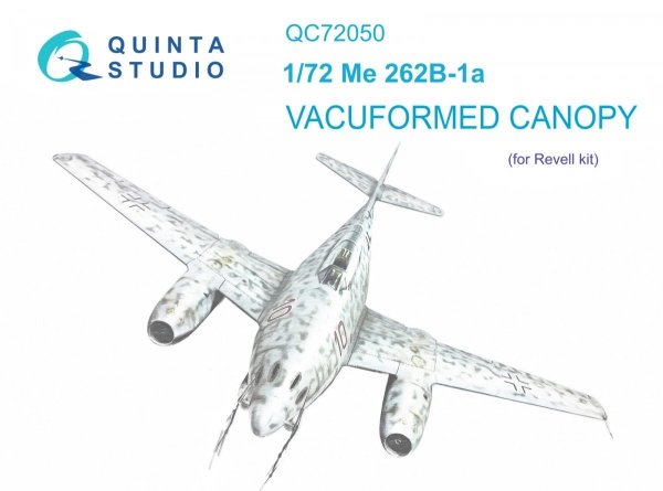 Quinta Studio QC72050 Me-262B-1a vacuumed clear canopy (Revell) 1/72