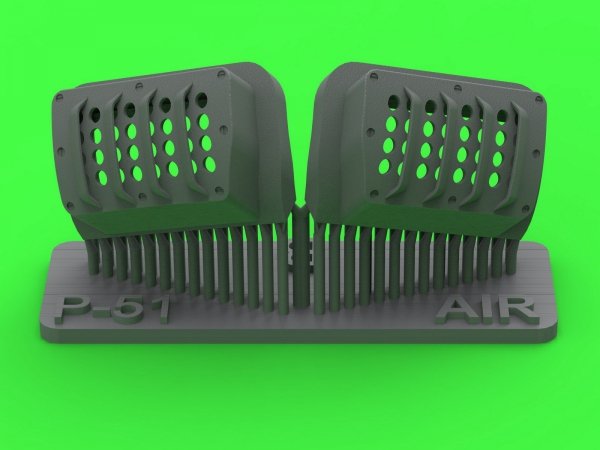 Master AM-48-190 P-51 Mustang - pokrywa wlotu powietrza do gaźnika - typ z żaluzjami dla RAF - wersja A (do modelu Airfix) 1/48