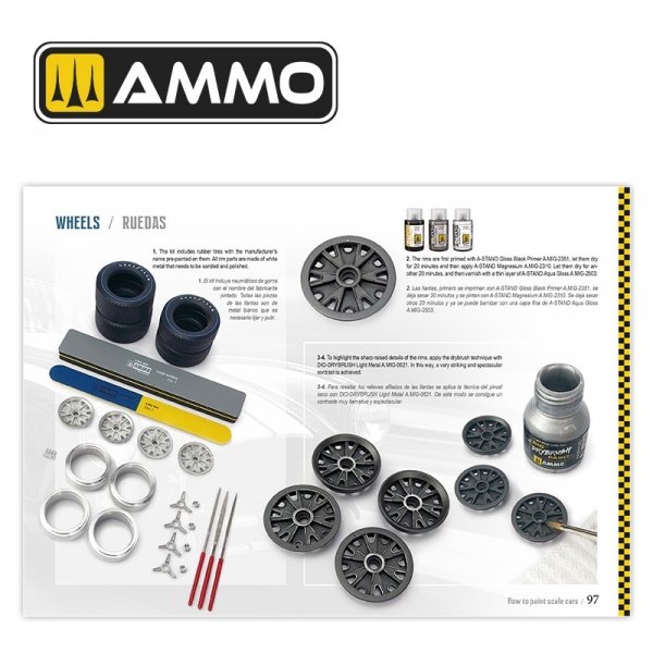 Ammo by Mig 6298 How to Paint Scale Cars Bilingual: English and Spanish