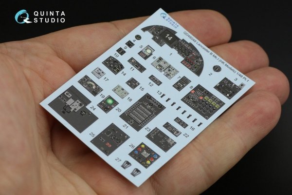 Quinta Studio QD48248 Lancaster B Mk.I 3D-Printed &amp; coloured Interior on decal paper (HK Models) 1/48