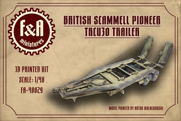 F&amp;A Miniatures FA-48029 TRCU30 Trailer 1/48