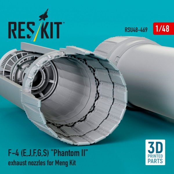 RESKIT RSU48-0469 F-4 (E, J, F, G, S) "Phantom II" exhaust nozzles for Meng kit (3D Printed) (1/48)