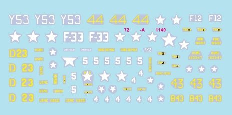 Star Decals 72-A1140 Korean War 1950-53 # 1. USMC Tanks. Sherman and Pershing. 1/72