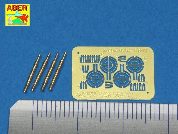 Aber A48 008 Set of 4 barrels for German Oerlikon 20mm aircraft machine guns MG FF with sights (1:48)