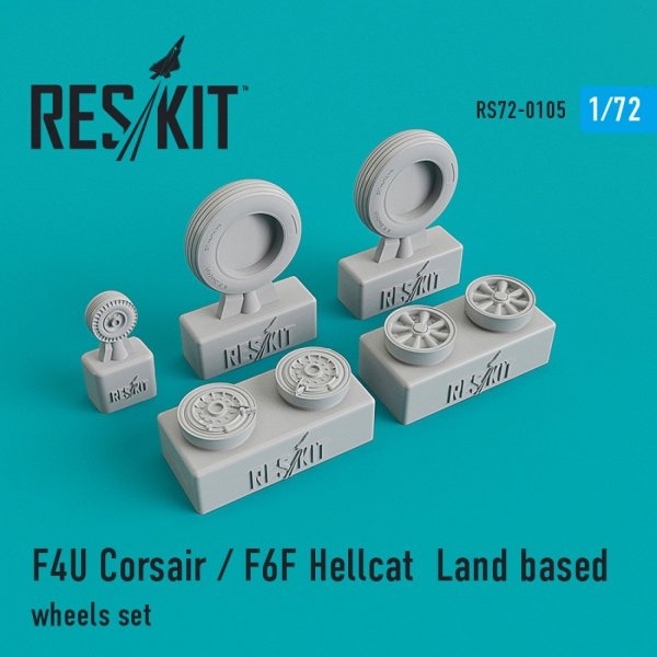 RESKIT RS72-0105 F4U &quot;CORSAIR&quot;/F6F &quot;HELLCAT&quot; LAND BASED WHEELS SET 1/72