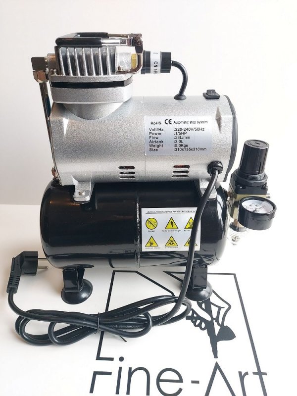 Fine Art FA-20T Kompresor bezolejowy 3l z filtrem i reduktorem Premium Line (S5000)