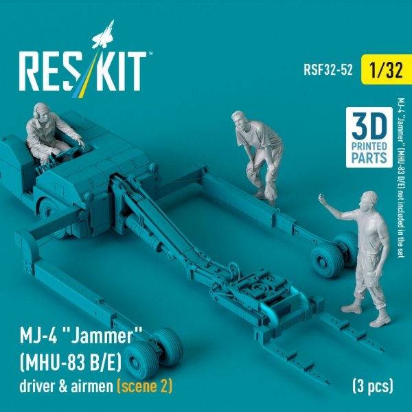 RESKIT RSF32-0052 MJ-4 "Jammer" (MHU-83 B/E) driver &amp; airmen (scene 2) (3 pcs) (3D Printed) (1/32)
