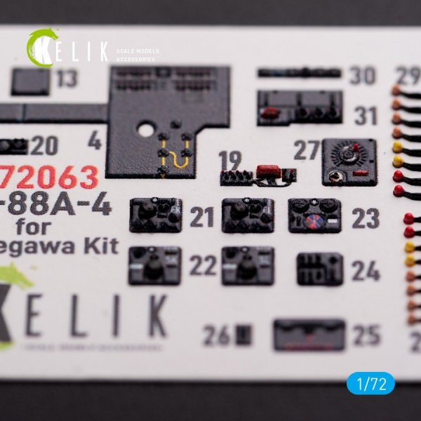 KELIK K72063 Junkers JU 88 A-4 interior 3D decals for Hasegawa kit 1/72