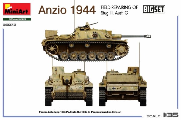 MiniArt 36072 Anzio 1944. Field Repairing of Stug III. Ausf. G. BIG SET 1/35