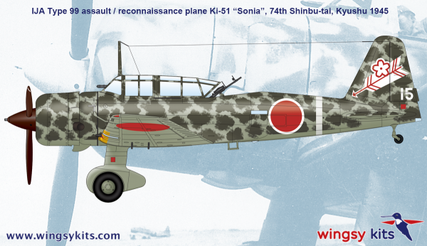 Wingsy Kits D5-05 IJA Type 99 assault/recon. plane Ki-51 “Sonia” 1/48