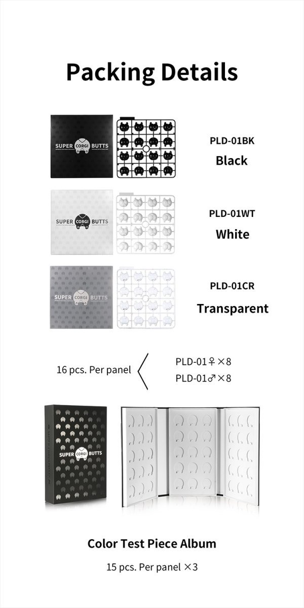 DSPIAE PLD-01BK Super Corgi Butts- BLACK