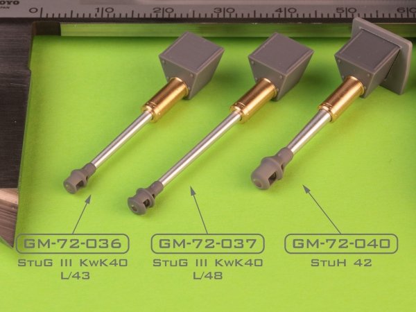 Master GM-72-040 Sturmhaubitze 42 - 10,5 cm StuH 42 L/28 - lufa działa wraz z żywicznym hamulcem wylotowym i osłoną jarzma 1/72