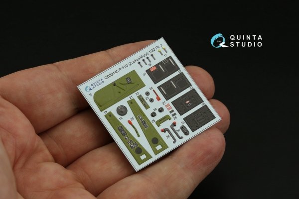 Quinta Studio QD32145 P-51D Mustang 3D-Printed &amp; coloured Interior on decal paper (Zoukei-Mura SWS) 1/32