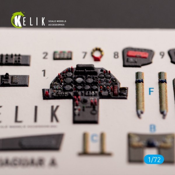 KELIK K72179 Jaguar A - interior 3D decals for HobbyBoss kit 1/72