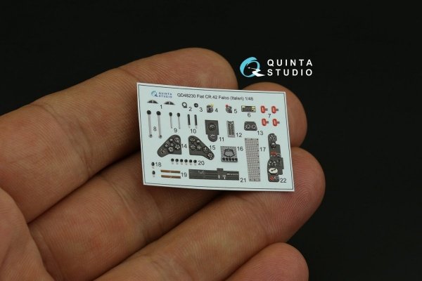 Quinta Studio QD48230 Fiat CR.42 3D-Printed &amp; coloured Interior on decal paper (Italeri) 1/48
