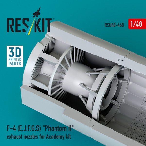 RESKIT RSU48-0468 F-4 (E, J, F, G, S) "Phantom II" exhaust nozzles for Academy kit (3D Printed) (1/48)
