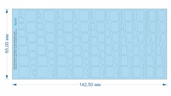 Quinta Studio QRV-052 Riveting rectangles, rounded rectangles and ovals (rivet size 0.2 mm, gap 0.8 mm, suits 1/35-32), Black color 1/32