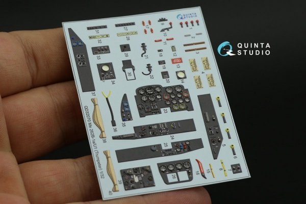 Quinta Studio QD32070 Me 262B1a/U-1 3D-Printed &amp; coloured Interior on decal paper (Trumpeter) 1/32