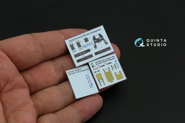 Quinta Studio QD72134 AV-8B late 3D-Printed coloured Interior on decal paper (Hasegawa) 1/72