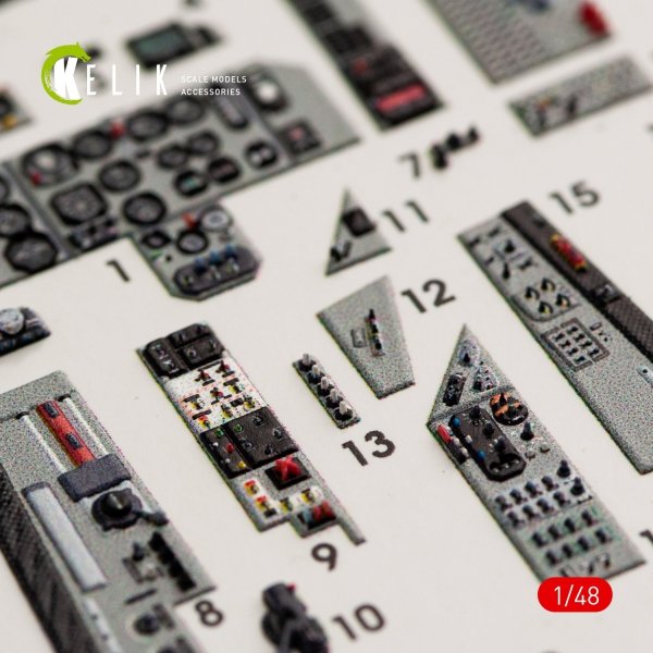 KELIK K48040 MIG-29A (9-12) FULCRUM INTERIOR 3D DECALS FOR GWH KIT 1/48