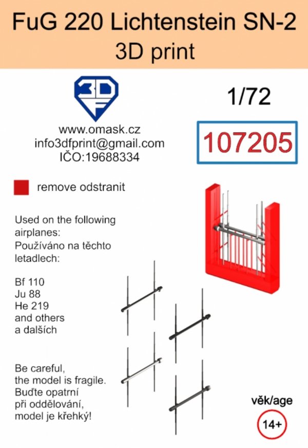 Omask 107205 FuG 220 Lichtenstein SN-2 (3D print) 1/72