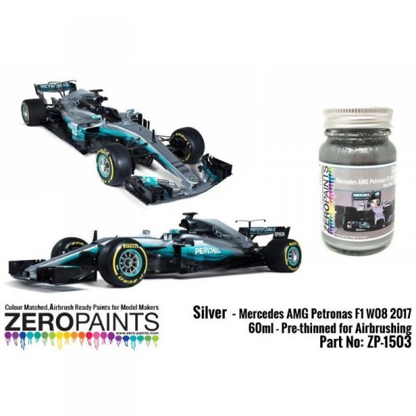 Zero Paints ZP-1503 Mercedes AMG Petronas F1 W08 2017 Silver 60m