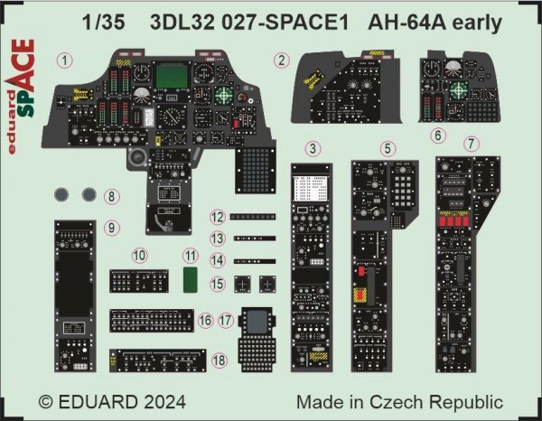 Eduard 3DL32027 AH-64A early SPACE TRUMPETER 1/32