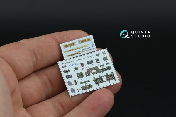 Quinta Studio QD48610 A6M5 Zero (Nakajima Production) 3D-Printed &amp; coloured Interior on decal paper (Eduard) 1/48