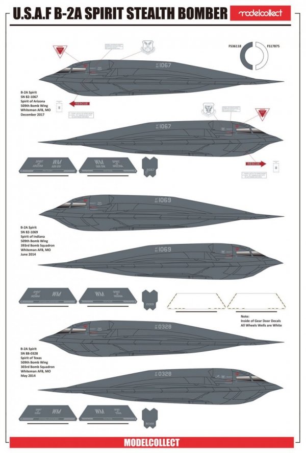 Modelcollect UA72214 USAF B-2A Spirit Stealth Bomber with AGM-158 missile 1/72