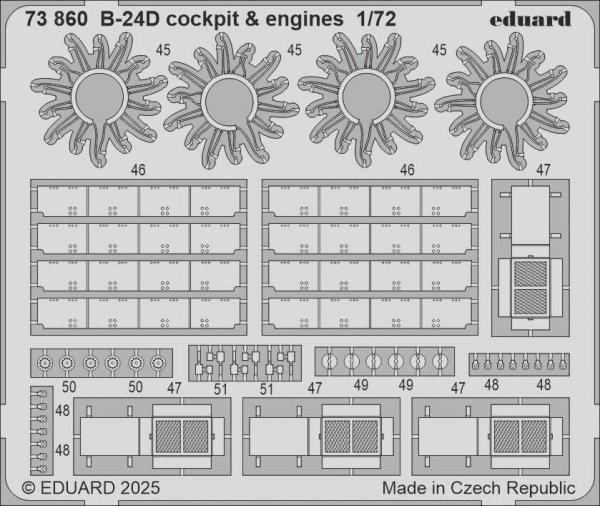 Eduard 73860 B-24D cockpit &amp; engines AIRFIX 1/72