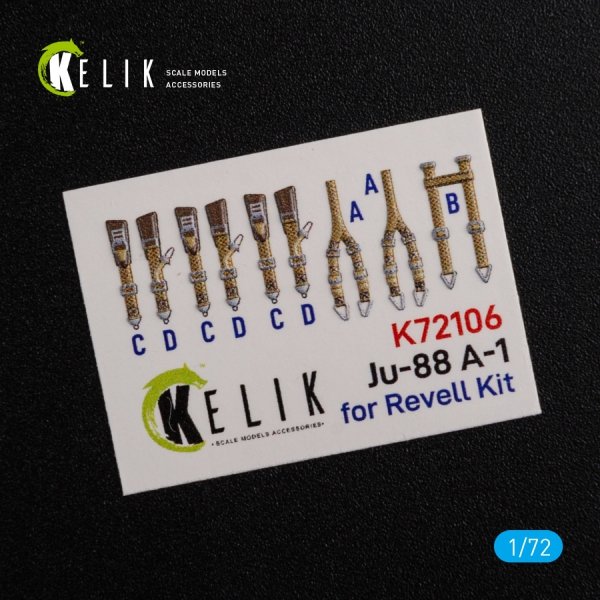 KELIK K72106 Ju-88 A-1 interior 3D decals for Revell kit 1/72
