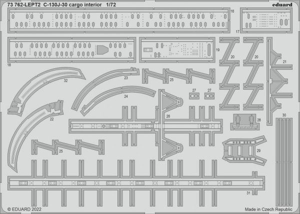 Eduard 73762 C-130J-30 cargo interior ZVEZDA 1/72