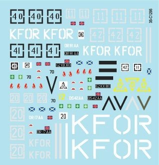 Star Decals 35-C1295 British Challenger 2 in Kosovo. KFOR markings 1/35