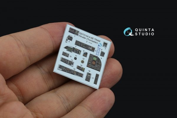 Quinta Studio QD72144 A-6E TRAM Intruder 3D-Printed &amp; coloured Interior on decal paper (Trumpeter) 1/72