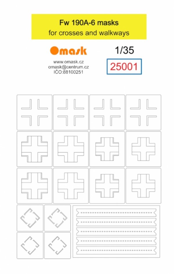 Omask 25001 Fw 190A-6 masks for crosses and walkways 1/35