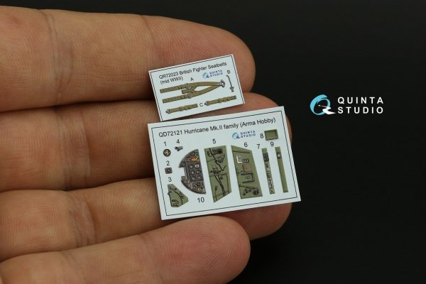 Quinta Studio QD72121 Hurricane Mk.II family 3D-Printed coloured Interior on decal paper (Arma Hobby) 1/72