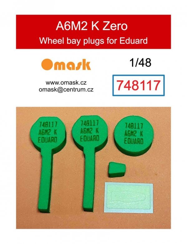 Omask 748117 A6M2 K Zero wheel bay foam plugs (for Eduard) 1/48
