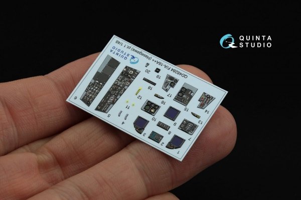 Quinta Studio QDS-48284 F/A-18A++ 3D-Printed &amp; coloured Interior on decal paper (Hasegawa) (Small version) 1/48