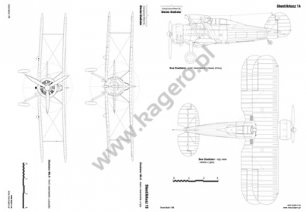 Kagero 7094 Gloster Gladiator Mk. I, I Trop, II, II Meteo, Sea Gladiator, J-8 EN/PL