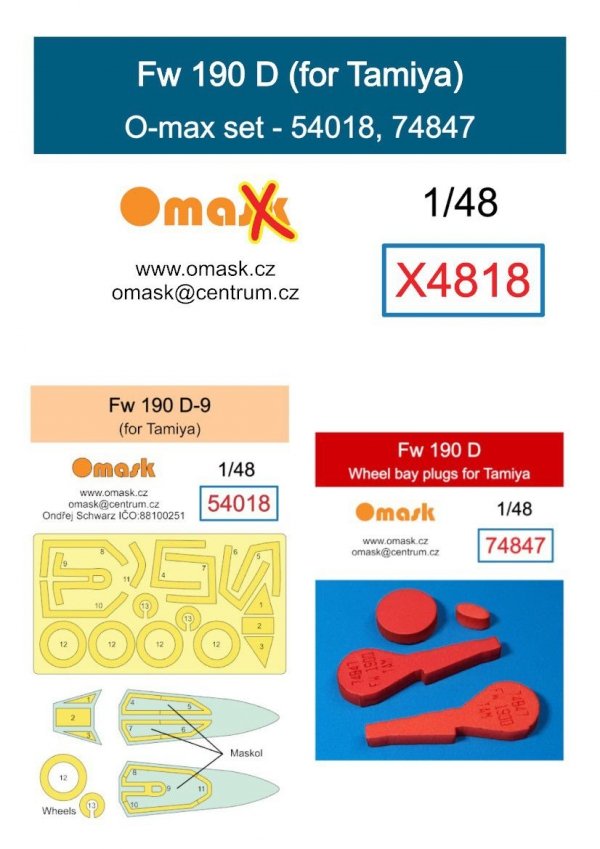 Omask X4818 Fw 190D O-max set for Tamiya 1/48