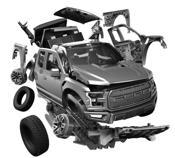 Airfix 6053 QUICKBUILD Ford F-150 Raptor - Grey