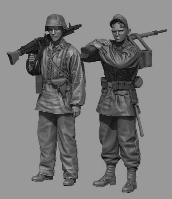 Panzer Art FI35-222 Waffen-SS MG42 team set 1/35