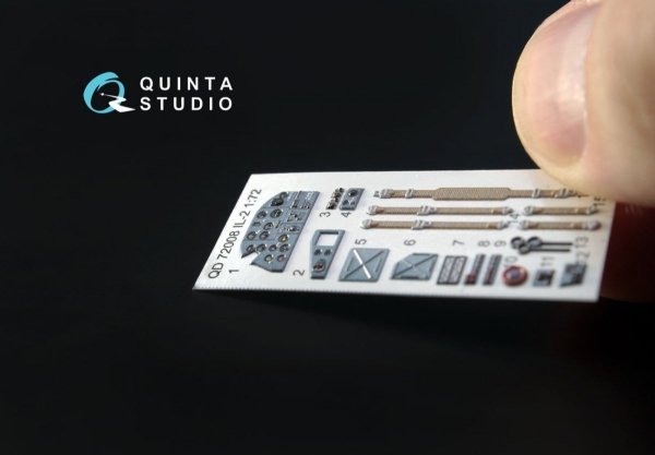 Quinta Studio QD72008 IL-2 Shturmovik 3D-Printed &amp; coloured Interior on decal paper (for Tamiya kit) 1/72