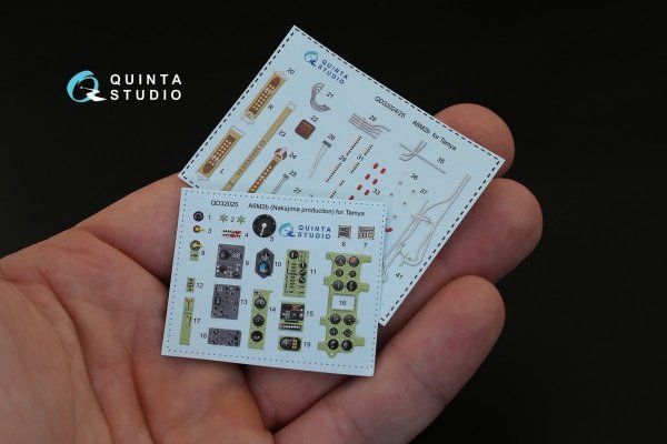 Quinta Studio QD32025 A6M2b (Nakajima prod.) 3D-Printed &amp; coloured Interior on decal paper (for Tamiya kit) 1/32