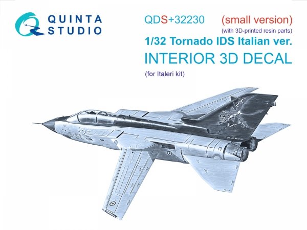Quinta Studio QDS+32230 Tornado IDS Italian 3D-Printed &amp; coloured Interior on decal paper (Italeri) (Small version) (with 3D-printed resin parts) 1/32