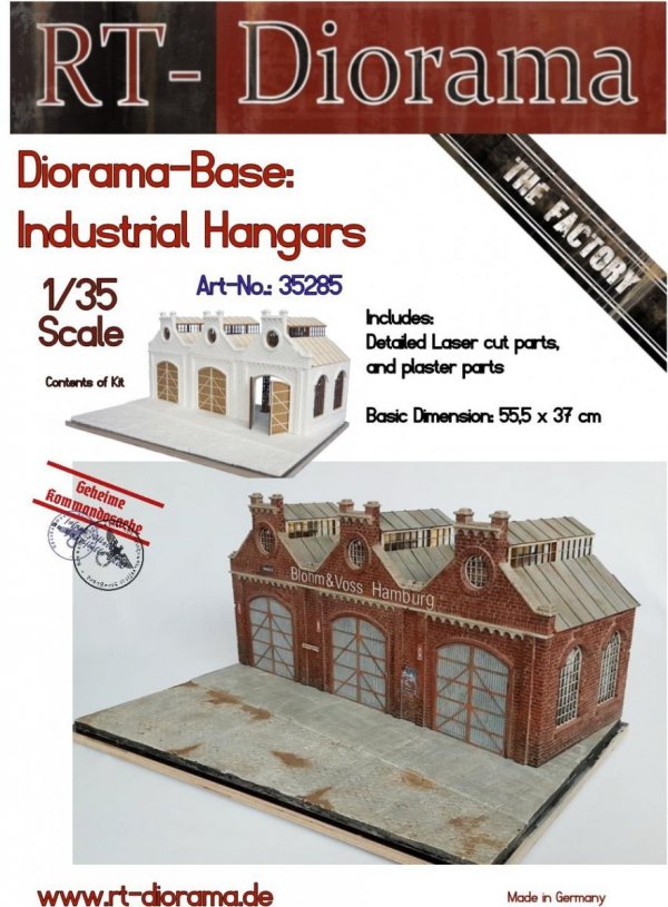 RT-Diorama 35285 Diorama-Base: &quot;Industrial Hangars&quot; 1/35