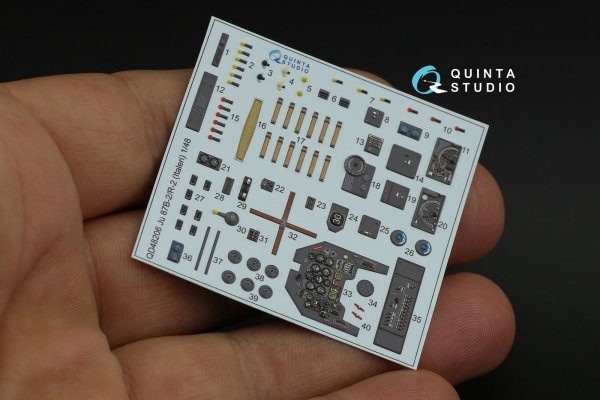 Quinta Studio QD48206 Ju 87B-2/R-2 3D-Printed &amp; coloured Interior on decal paper ( Italeri ) 1/48