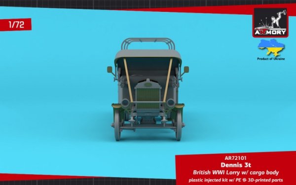 Armory Models 72101 Dennis 3t Lorry, British WWI lorry w/ flatbed cargo body 1/72
