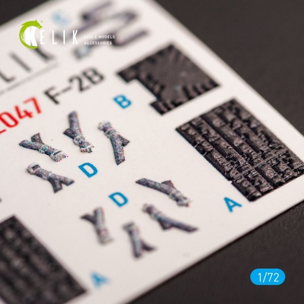 Kelik K72047 JASDF F-2B Fighter  interior 3D decals for FineMolds kit (1/72)